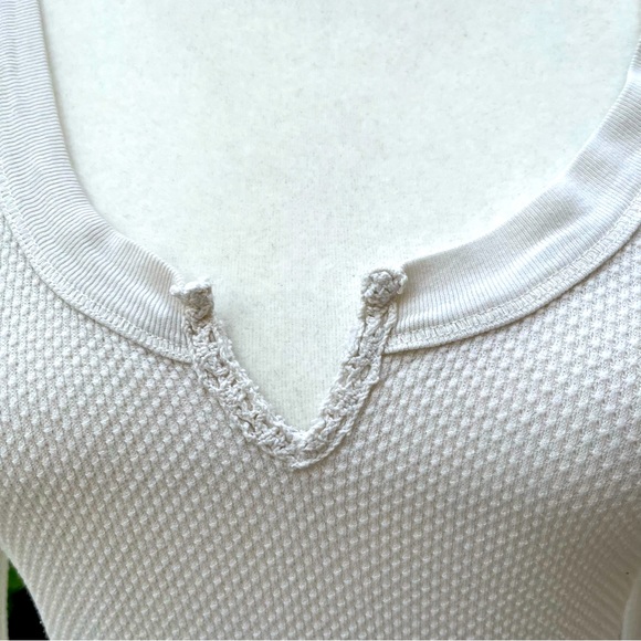 Free People Cream Thermal with Macrame Sleeves Size M - Picture 8 of 13
